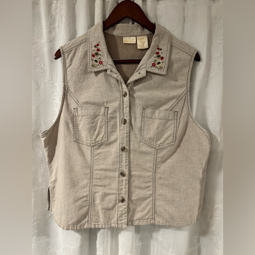 Vintage BOBBIE BROOKS Embroidered Cotton Western Inspired Top Women’s 20W 2XL